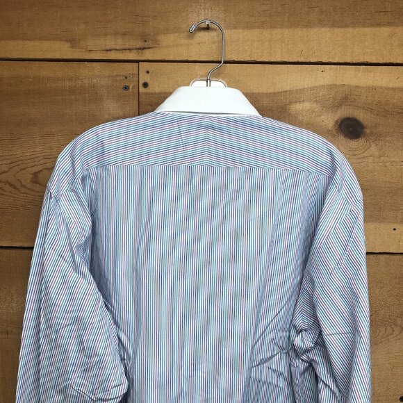 Turnbull & Asser Striped French Collar Dress Shirt Button Down Mens Size 17-43 - Picture 8 of 10